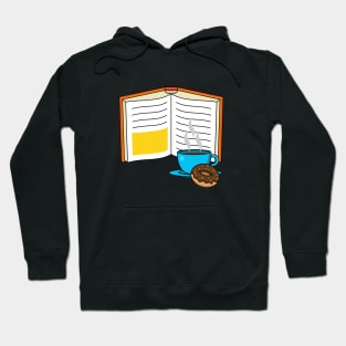 Book Coffee and Donut Cartoon Hoodie